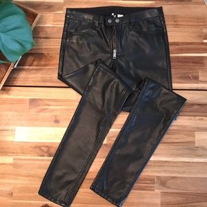 Leather (faux) pants size 8 H&M